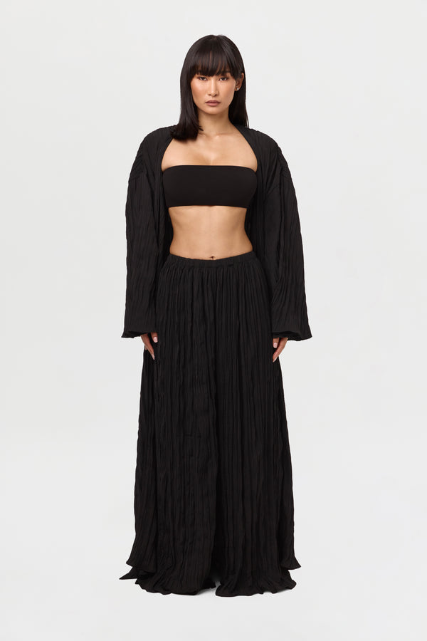 Naked Wardrobe Plissé Belted Duster