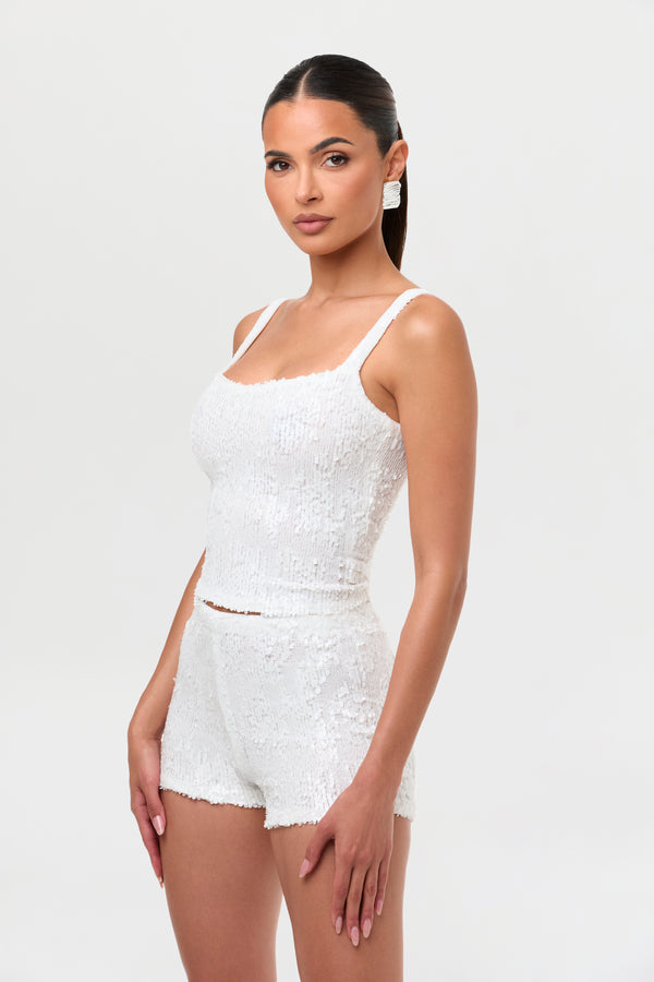 Naked Wardrobe Sequined Hot Pants