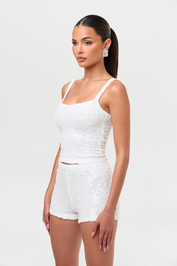 Naked Wardrobe Sequined Tank Top