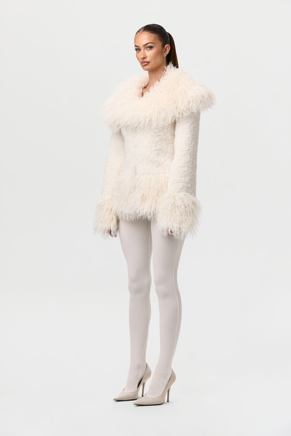 Naked Wardrobe Sherpa Faux Fur Jacket