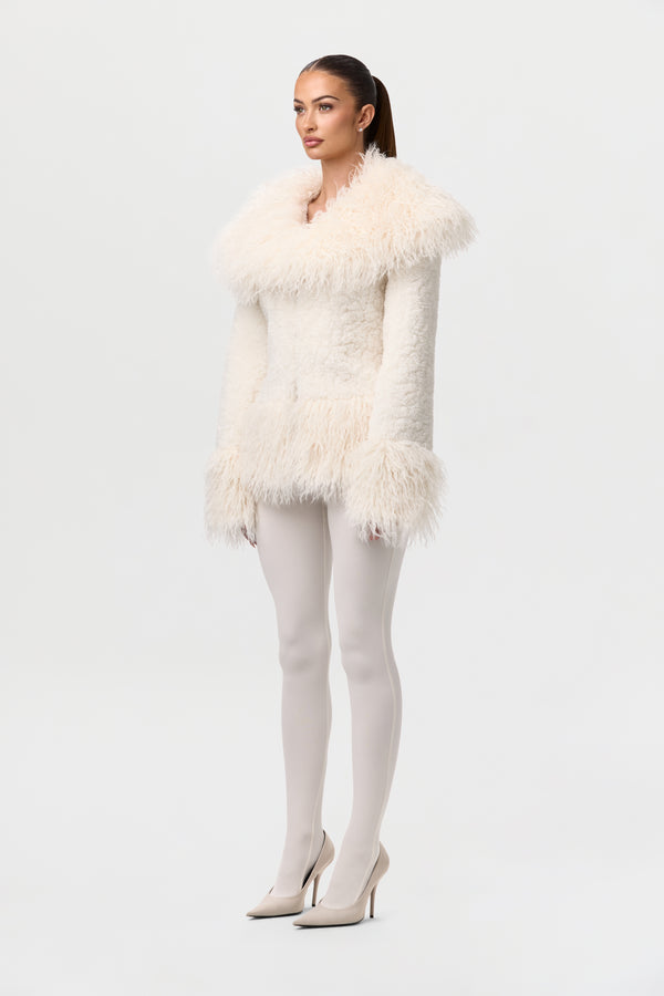 Naked Wardrobe Sherpa Faux Fur Jacket