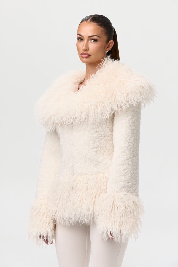 naked wardrobe Sherpa Faux Fur Jacket