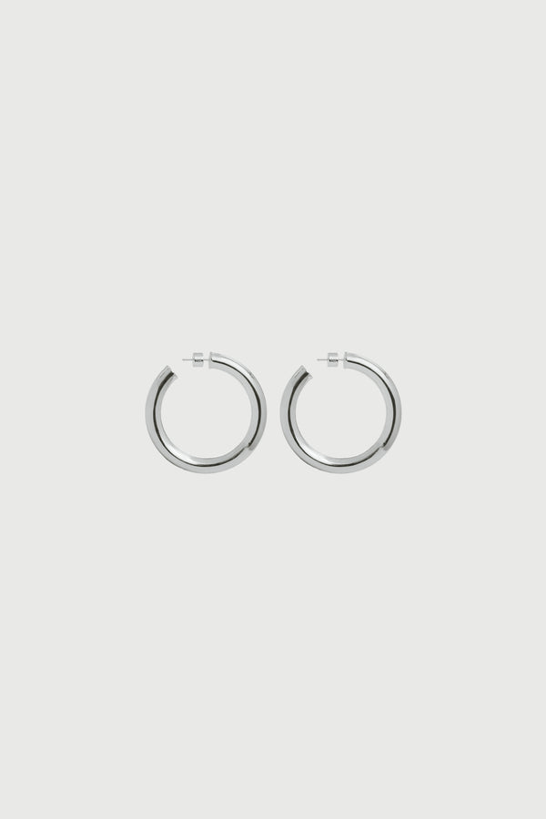 Naked Wardrobe Silver Medium Hoops