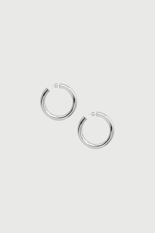 Naked Wardrobe Silver Medium Hoops
