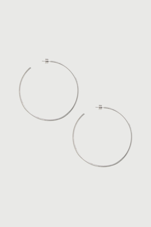 Naked Wardrobe Silver Thin Hoops