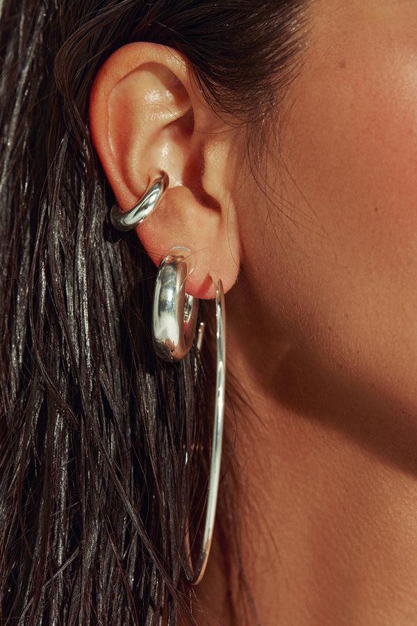 Naked Wardrobe Silver Thin Hoops