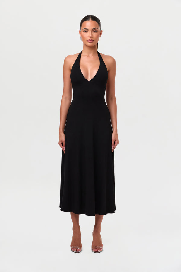 naked wardrobe Smooth Halter A-Line Midi Dress
