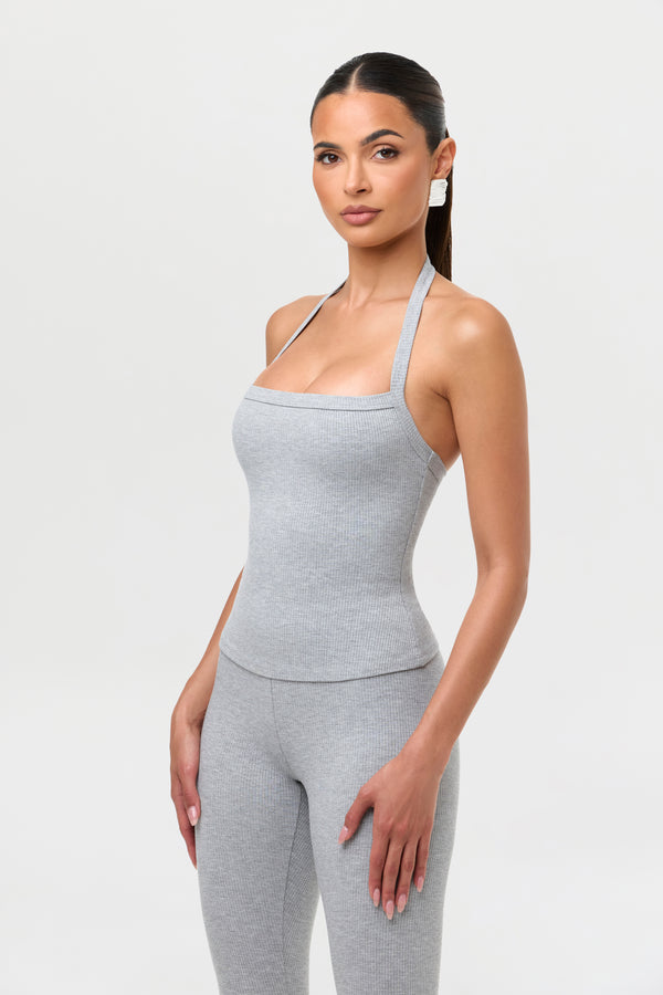 Naked Wardrobe Snatched Crewneck Halter Top