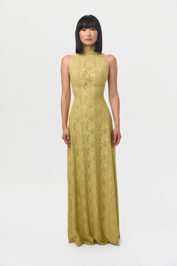 naked wardrobe Stretch Lace Sleeveless Maxi Dress