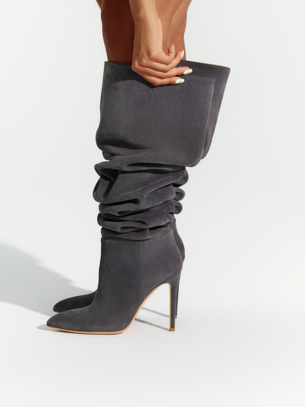 Naked Wardrobe Suede Thigh High Boot