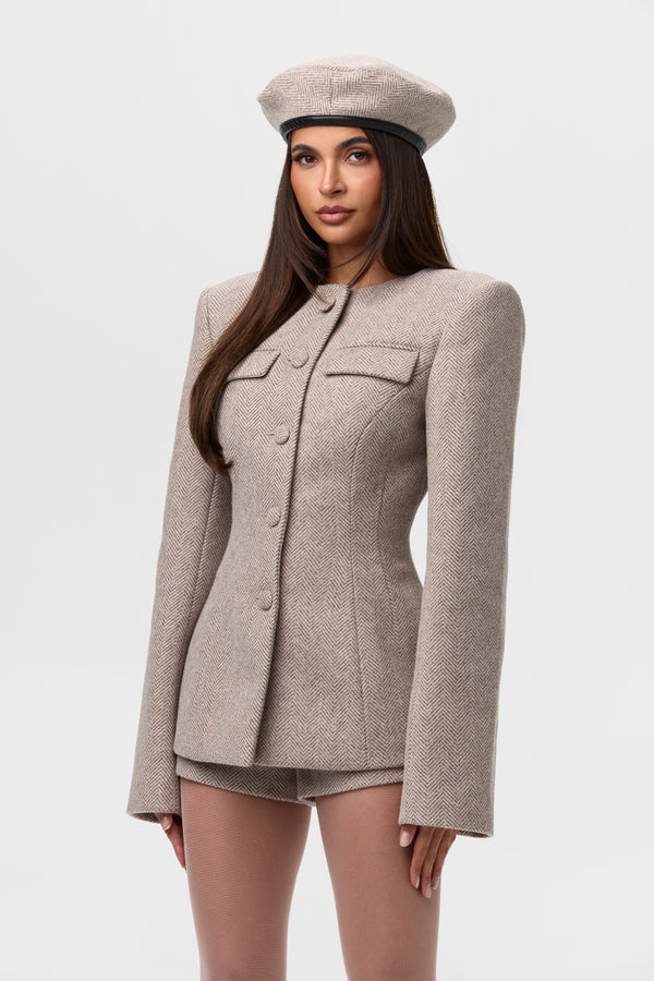 Naked Wardrobe Suited Print Beret