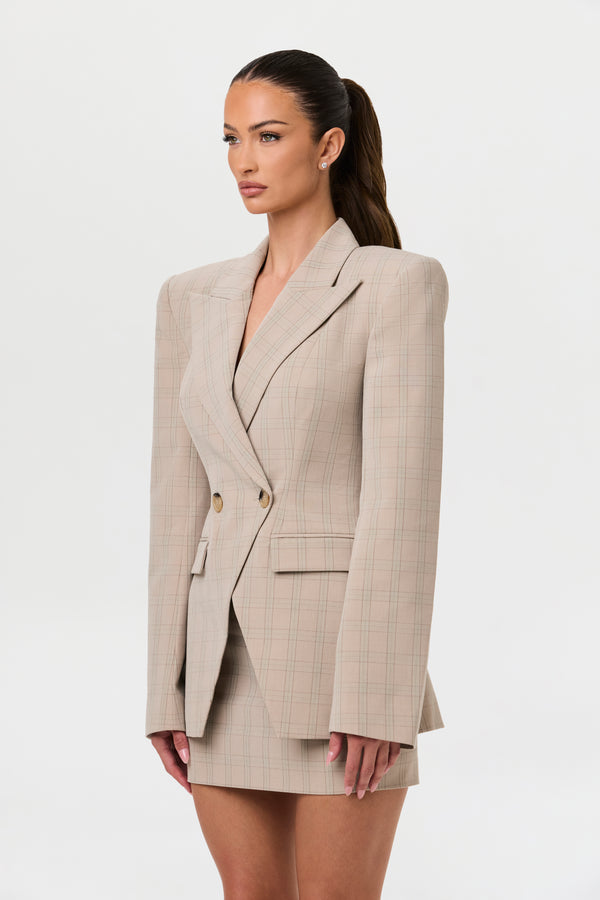 Naked Wardrobe Suiting Plaid Mini Skirt