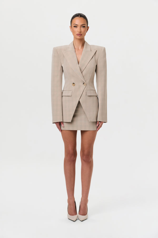 naked wardrobe Suiting Plaid Mini Skirt