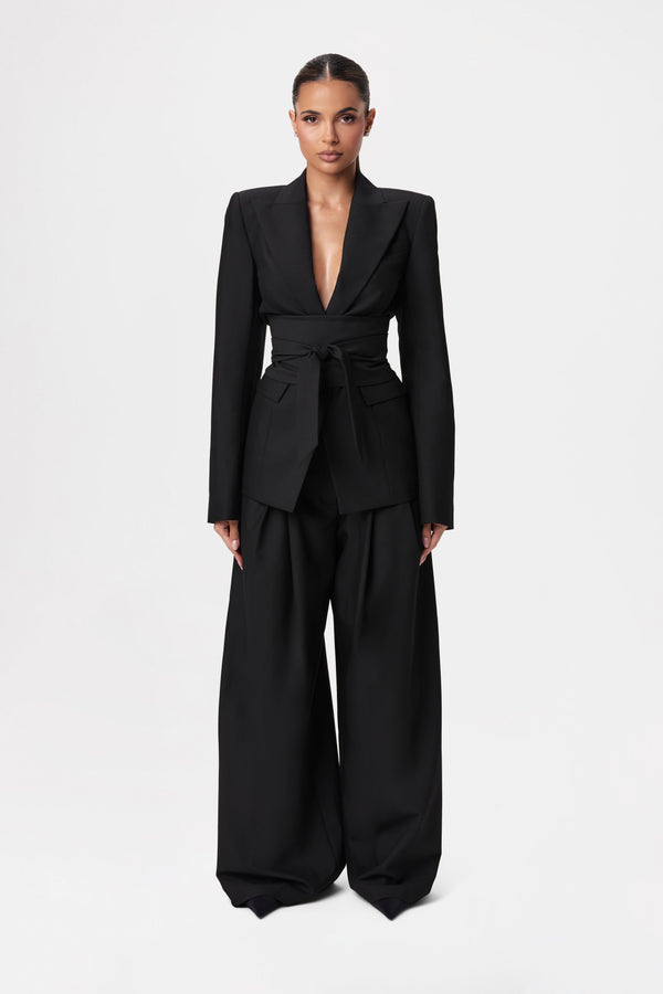 Naked Wardrobe Suiting Pleated Wide-Leg Pant