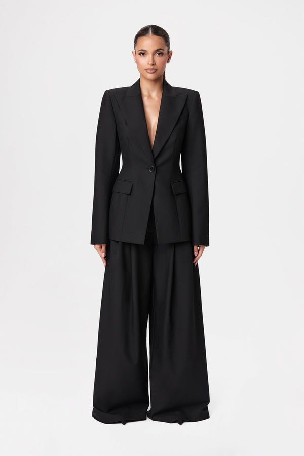 Naked Wardrobe Suiting Pleated Wide-Leg Pant