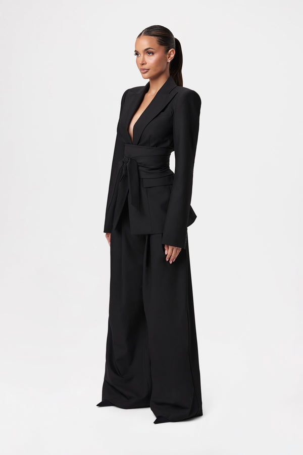 Naked Wardrobe Suiting Pleated Wide-Leg Pant