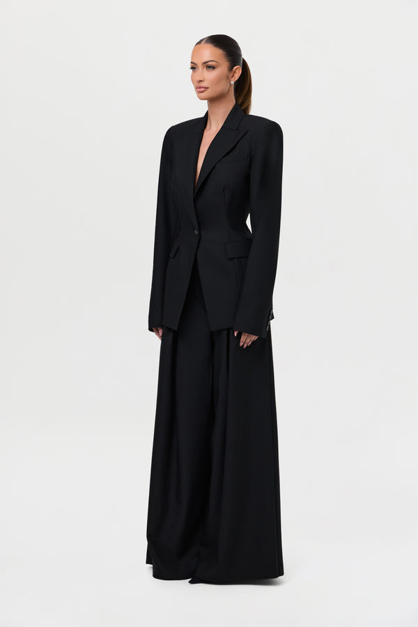 naked wardrobe Suiting Pleated Wide-Leg Pant