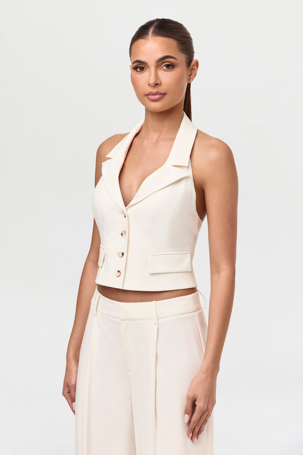 Naked Wardrobe Tuxedo Halter Suit Vest
