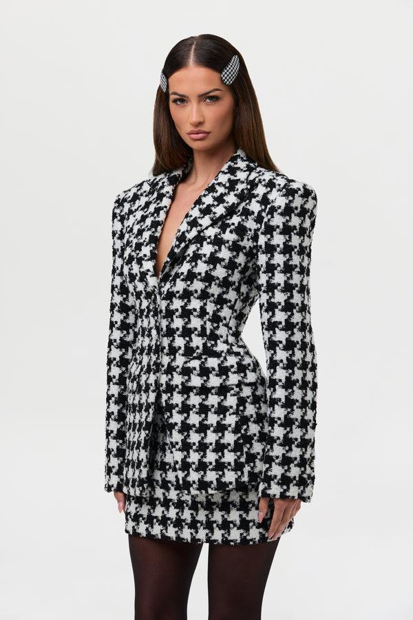 Naked Wardrobe Tweed Houndstooth Hair Clips