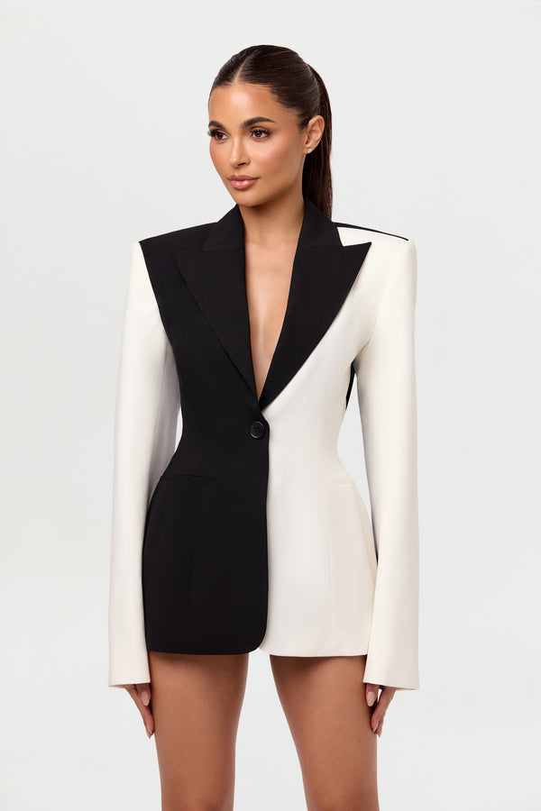 Naked Wardrobe Two-Tone Suited Blazer