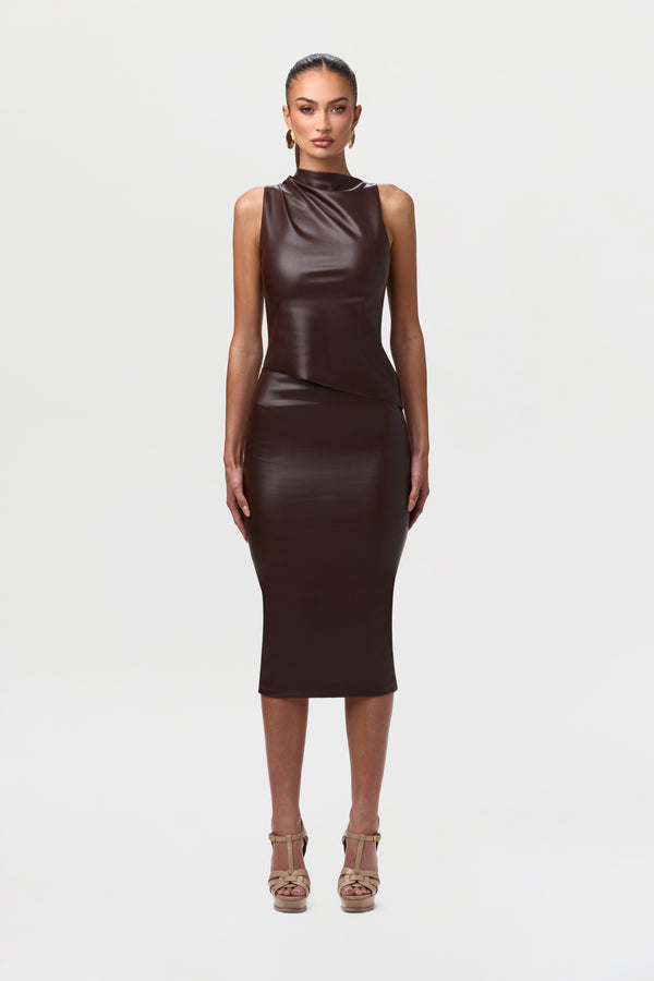 Naked Wardrobe Vegan Leather Sleeveless Top