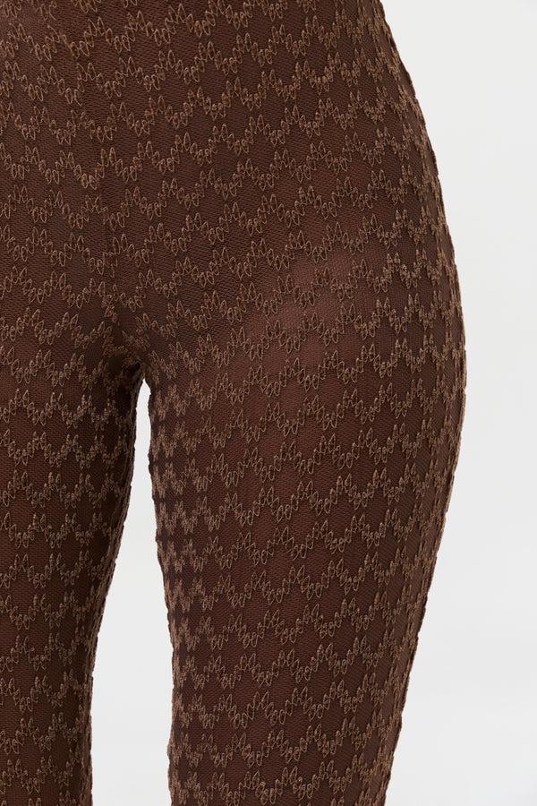 Naked Wardrobe Velvet Mesh Bootcut Pant