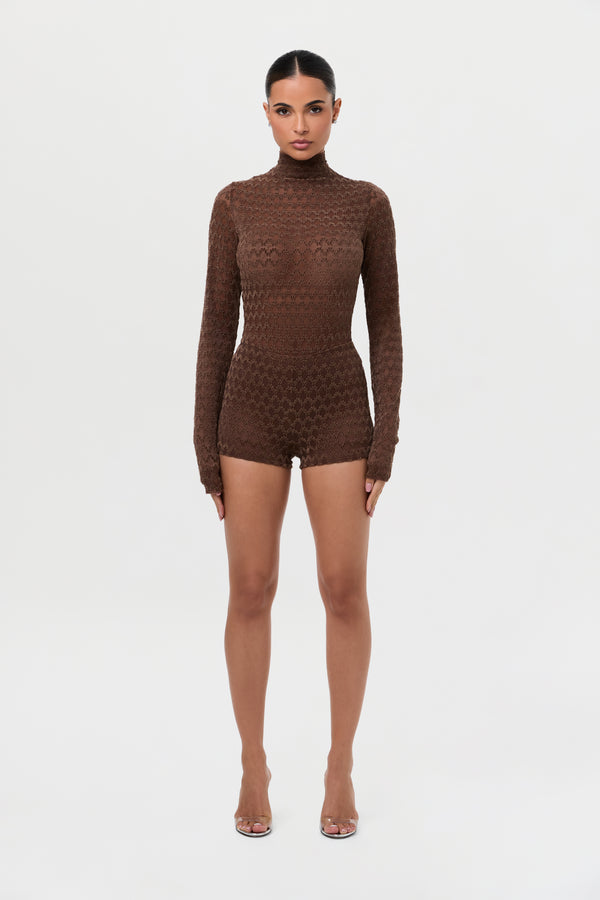 Naked Wardrobe Velvet Mesh Chevron Hot Pants