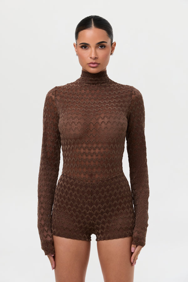 naked wardrobe Velvet Mesh Chevron Hot Pants