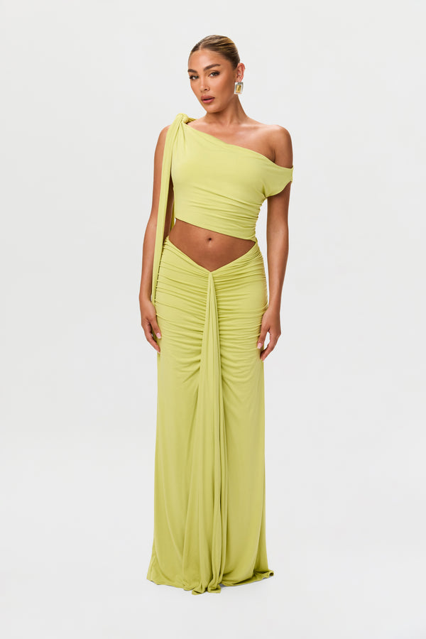 Naked Wardrobe Smooth Off-Shoulder Asymmetric Dress