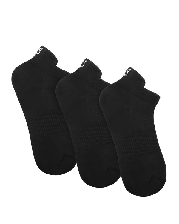 naked wolfe 3 Pack Womens Egyptian Cotton Ankle Socks Black