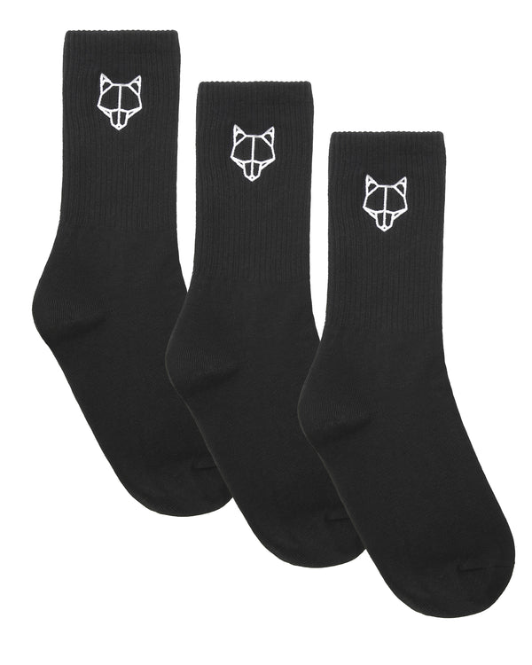 naked wolfe 3 Pack Womens Egyptian Cotton Socks Black