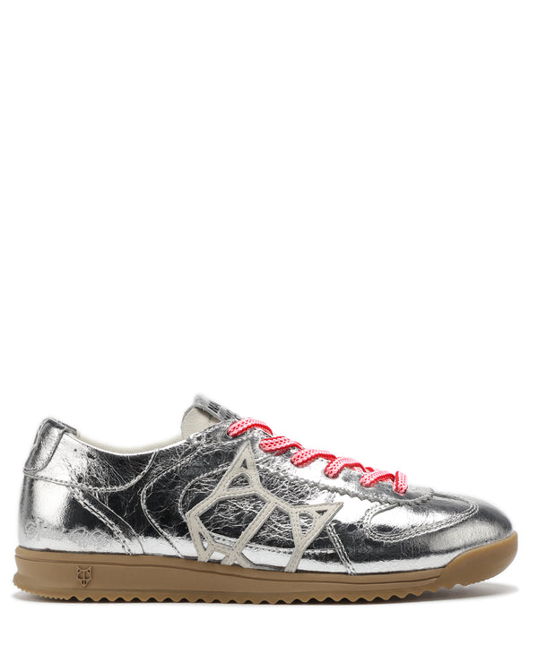 Naked Wolfe Exposuree Silver Crinkle Metallic Leather