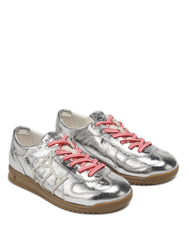 Naked Wolfe Exposuree Silver Crinkle Metallic Leather