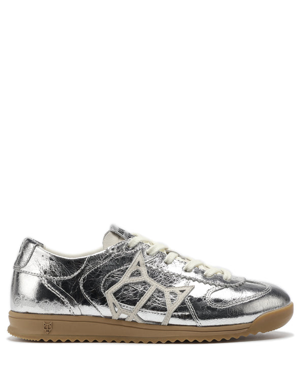 naked wolfe Exposuree Silver Crinkle Metallic Leather