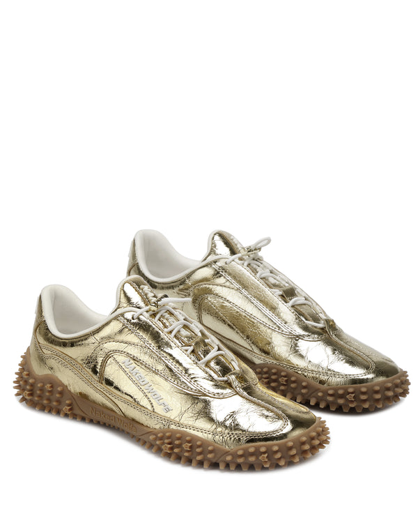 Naked Wolfe Island Gold Metallic Crinkle Cow Leather