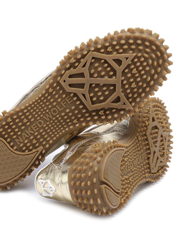 Naked Wolfe Island Gold Metallic Crinkle Cow Leather