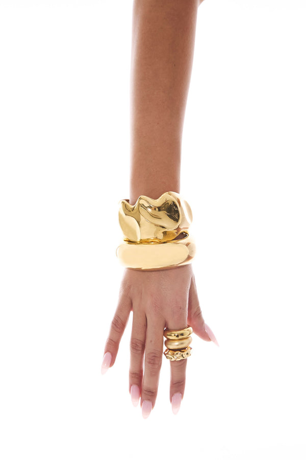 Naked Wolfe Aliah Stacked Rings Gold