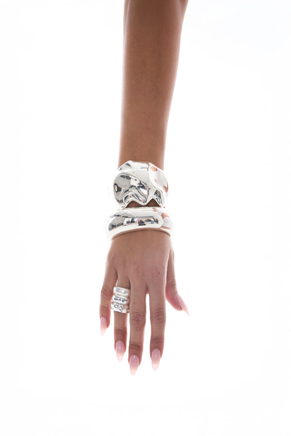 Naked Wolfe Aliah Stacked Rings Silver