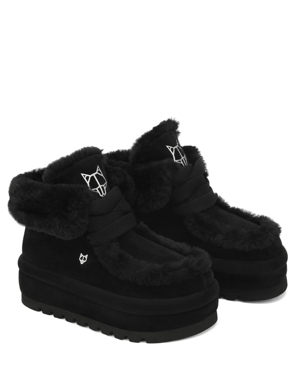 Naked Wolfe Bambi Black Suede/Shearling