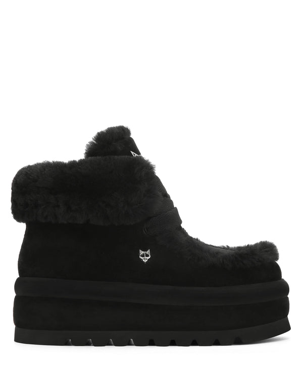 naked wolfe Bambi Black Suede/Shearling