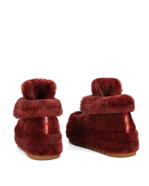 Naked Wolfe Bambi Burgundy Shearling