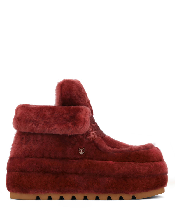 naked wolfe Bambi Burgundy Shearling