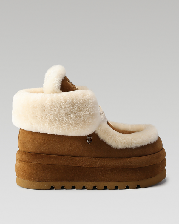 Naked Wolfe Bambi Tan Suede/Shearling