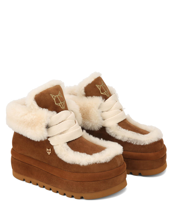 Naked Wolfe Bambi Tan Suede/Shearling