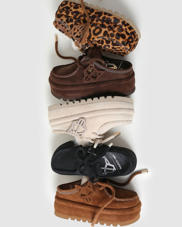 Naked Wolfe Blizzard Chocolate Suede/Shearling