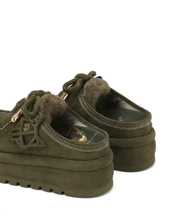 Naked Wolfe Blizzard Dark Olive Suede/Shearling