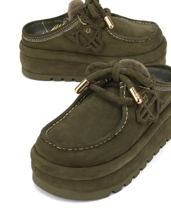 Naked Wolfe Blizzard Dark Olive Suede/Shearling