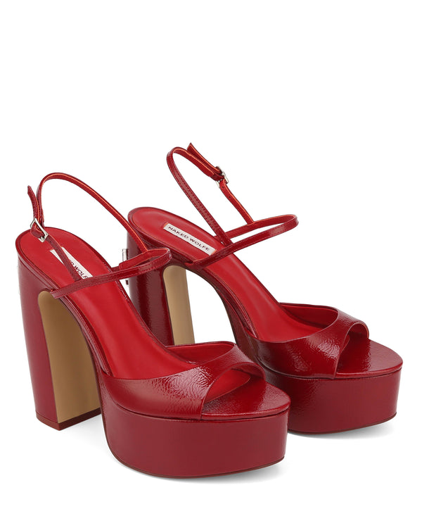 Naked Wolfe Fire Crinkle Patent Leather Red