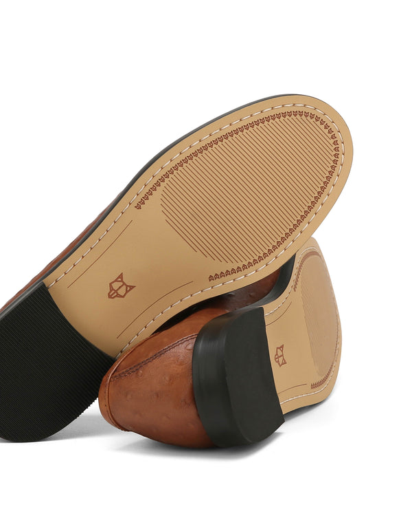 Naked Wolfe Goldie Ostrich Print Leather