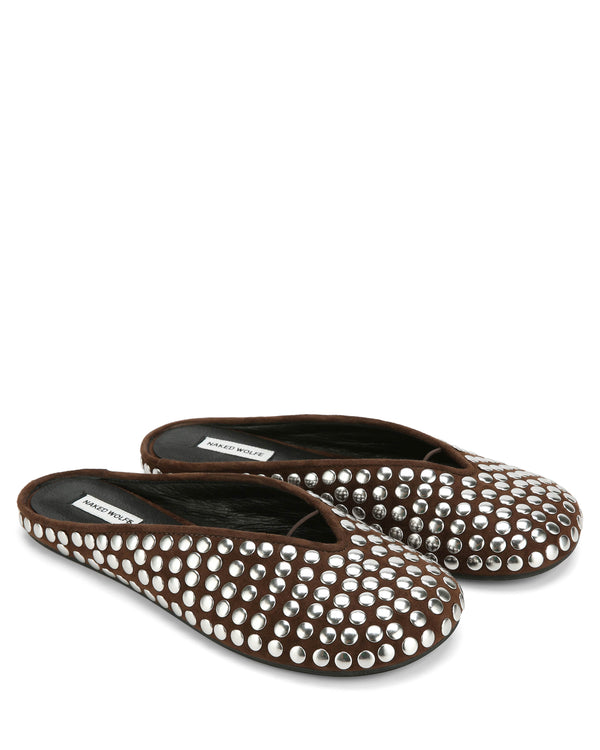 Naked Wolfe Pippa Brown Studded Suede